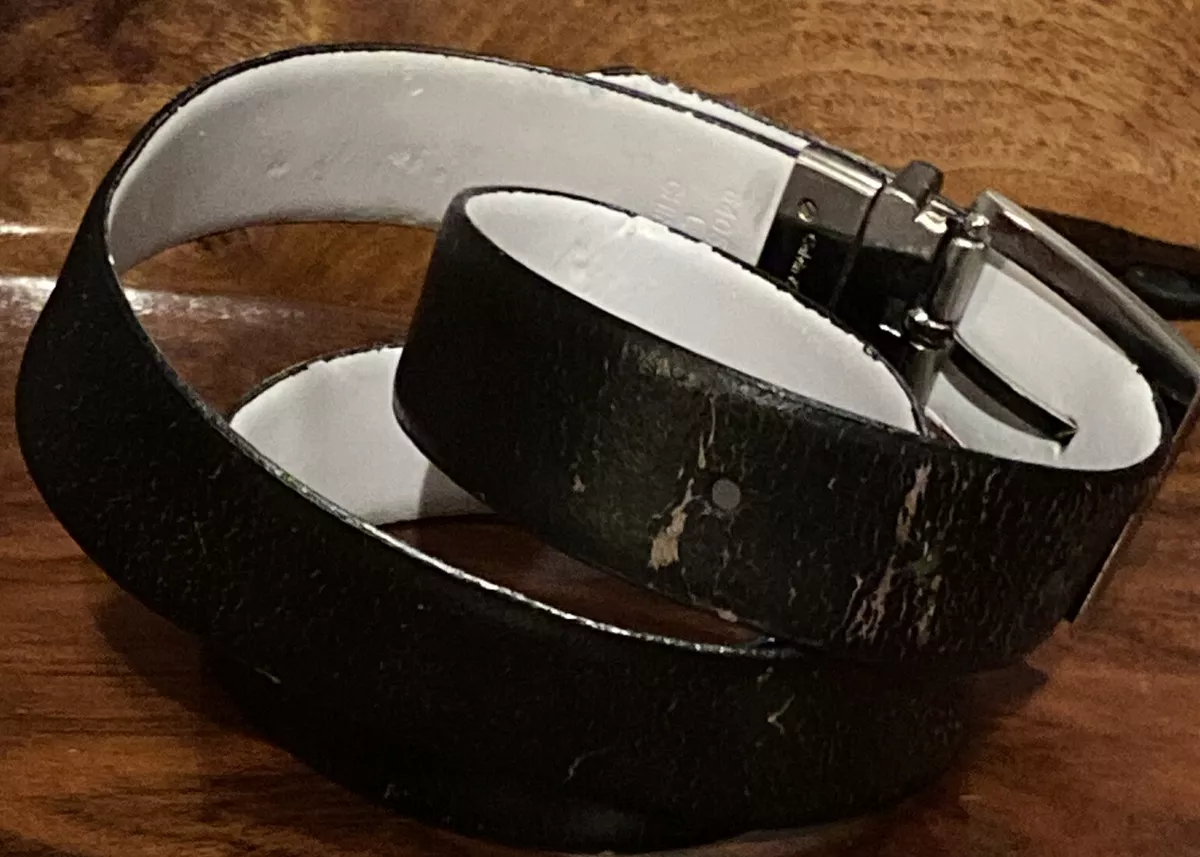 Distressed Leather Belt Vintage Black