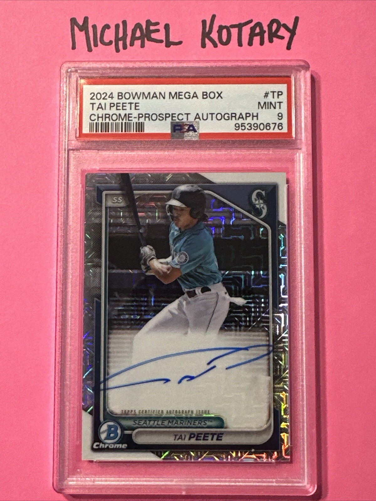 TAI PEETE 2024 BOWMAN CHROME AUTO PSA 9 MOJO MEGA BOX MARINERS BMATP