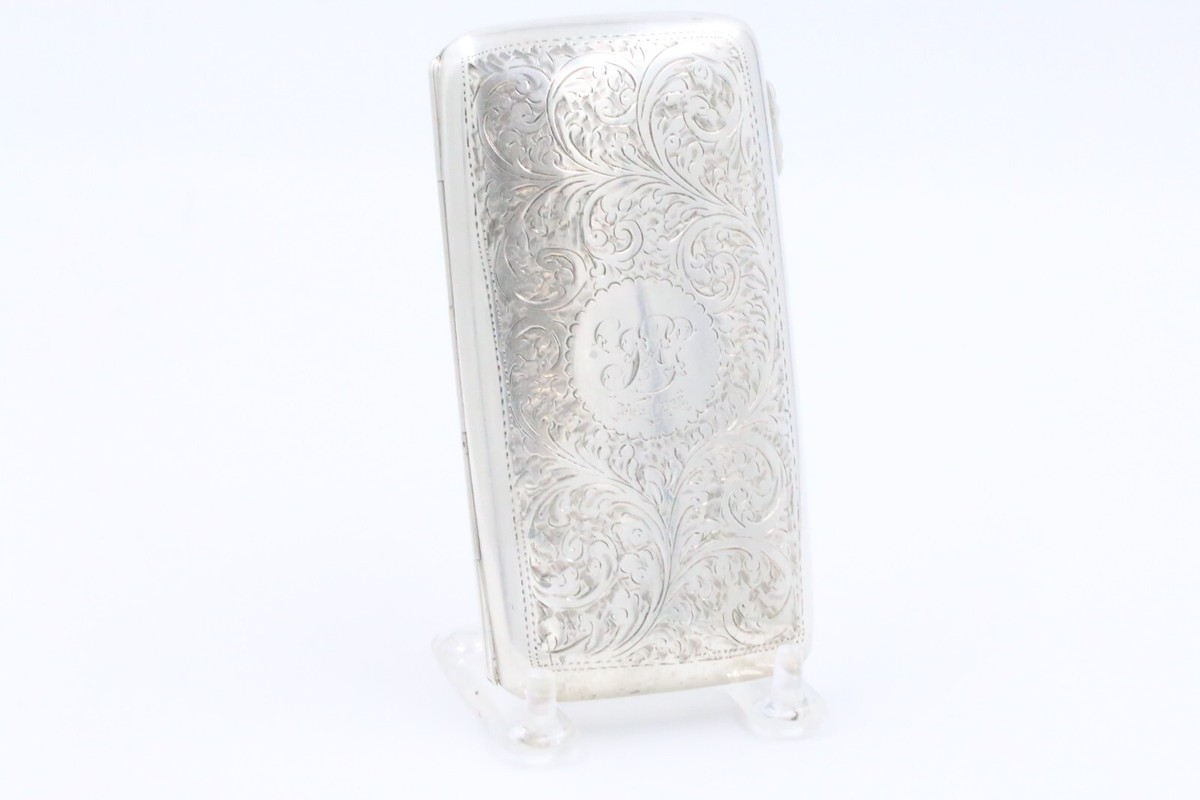 JQ Ltd Sterling Silver 1944 Birmingham Cigarette Case – Lion Passant  Hallmark