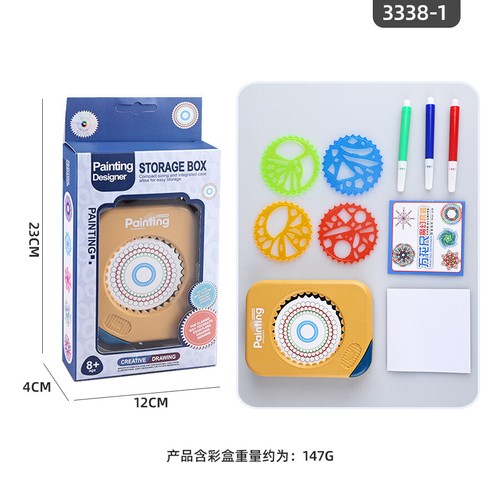 Juego de hojalata Spirograph Deluxe diseño espiral juguetes entrelazados engranajes ruedas 9 piezas - Imagen 3 de 10