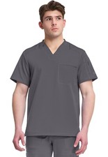 Dickies Dynamix Scrubs Men's Tuckable V-Neck Top DK610 PWT Pewter Free Ship