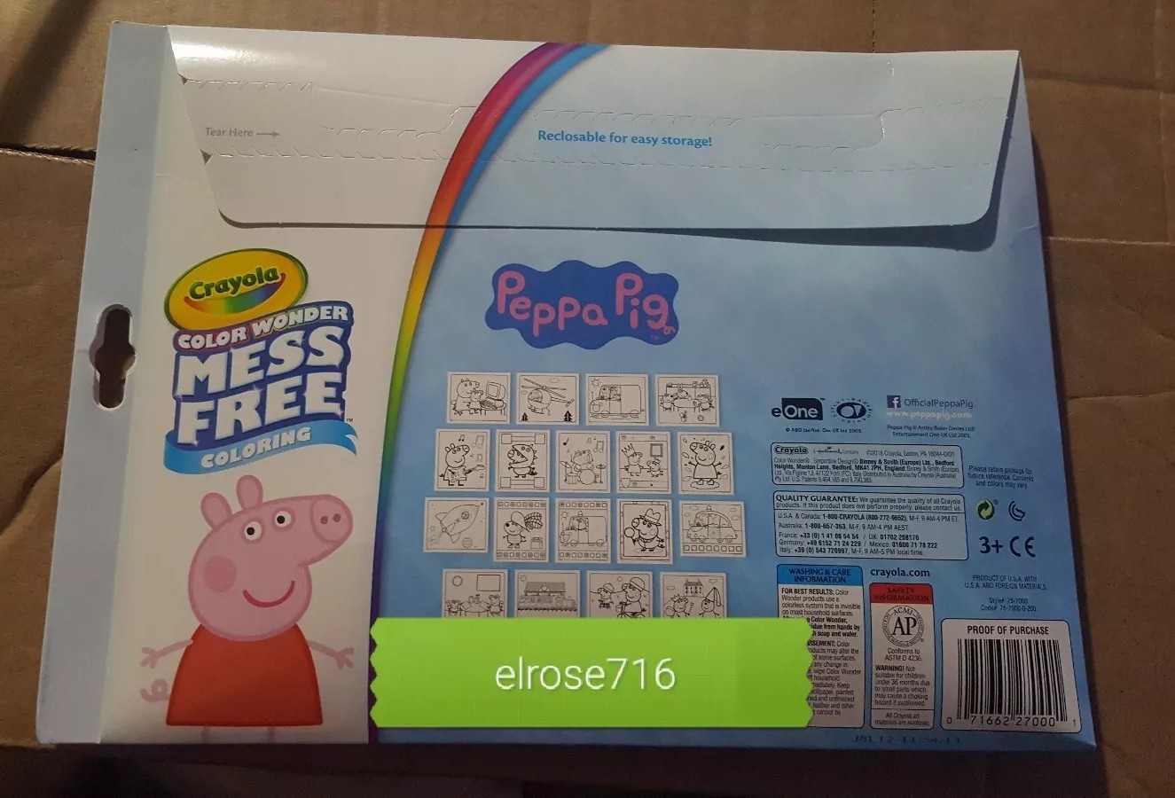 CRAYOLA COLOR WONDER PEPPA PIG~INCLUDES 18PGS & 5 MARKERS~FOR AGES 3+~NEW