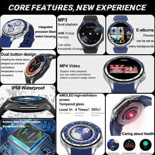 Smartwatch Full Touch HD Ekran Muzyka Fitness Tracker Bluetooth Połączenie Smartwatch - Zdjęcie 2 z 37
