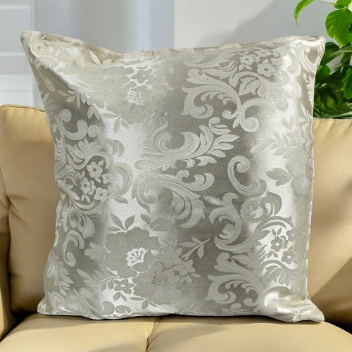 Set of 4 - Cushion Covers Cream Flower Floral 16X16" 40X40 Cm Elegant Design Zip - Picture 7 of 10