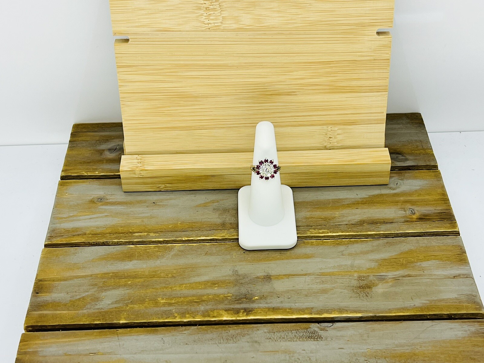 14kt Solid White Gold .50ctw Natural Ruby & .33ct… - image 2