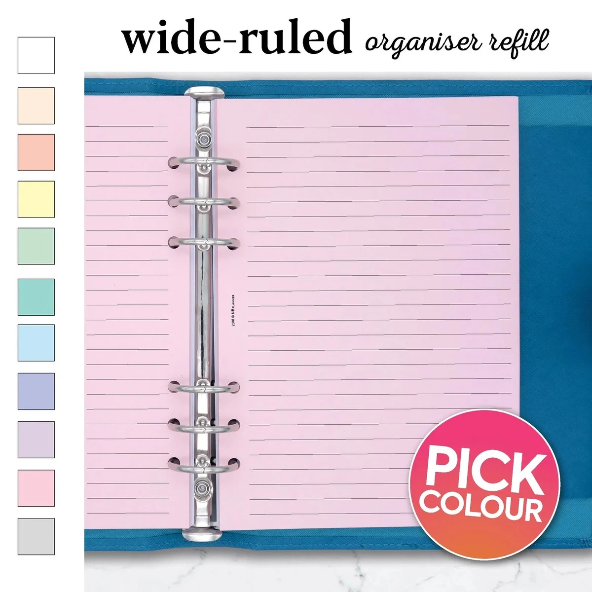 Filofax Ricarica Di Carta A Quadretti Pastello, Formato A5 - Foto 9