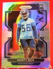 Monty Rice Rookie Silver Panini Prizm 2022 Football Card #420