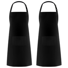Syntus 2 Pack Adjustable Bib Apron Waterdrop Resistant with 2 Pockets Cooking...