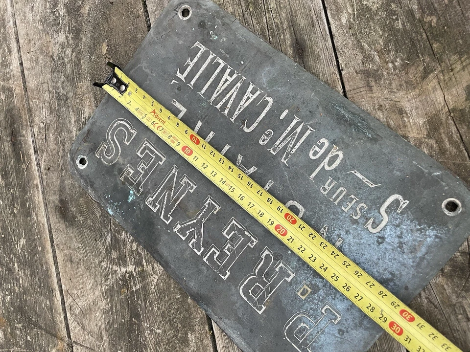 Plaque de Notaire Bronze XIXeme Ancien Reynes Cavalie Métier - Photo 2/4