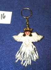 Adorable 3" Beaded Guardian Angel Keychain Handmade New 16