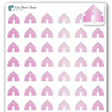 Church  Planner Stickers / 54 Gold Foiled Stickers (1/2") / Bible S Pink Foil