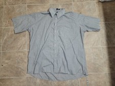 Vintage Button Shirt Towncraft JCPenney Striped Mens 19 Big Gray