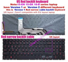New US Red Backlit Keyboard For HP Omen 15-EK 15-EN 16-B TPN-Q265 version 1