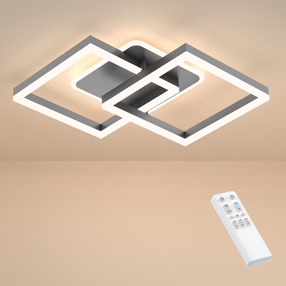 Plafoniera design LED soggiorno 40W dimmerabile telecomando moderna plafoniera - Immagine 3 di 4