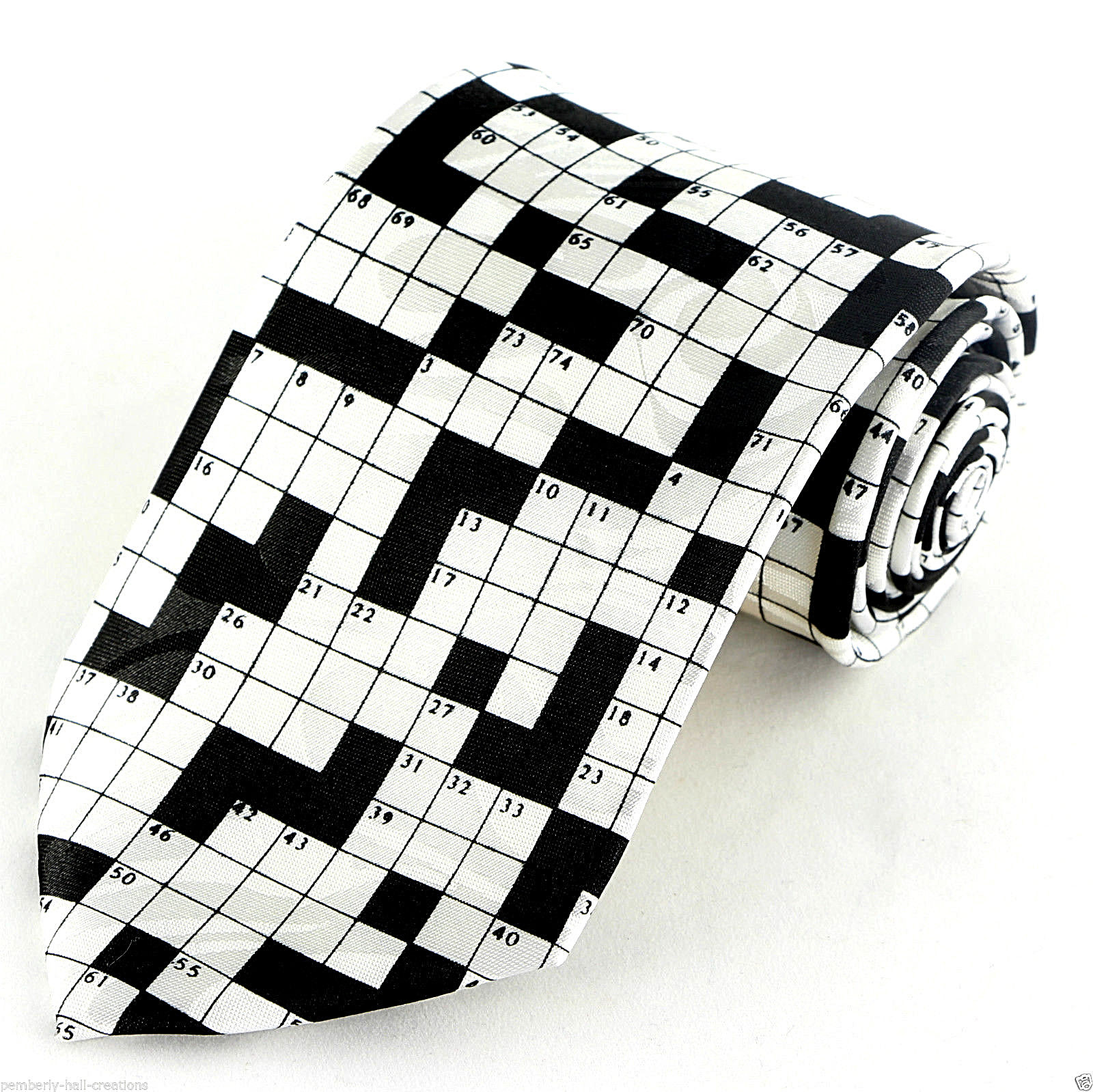 Crossword Puzzle Mens Necktie Newspaper Novelty Game White Neck Tie eBay