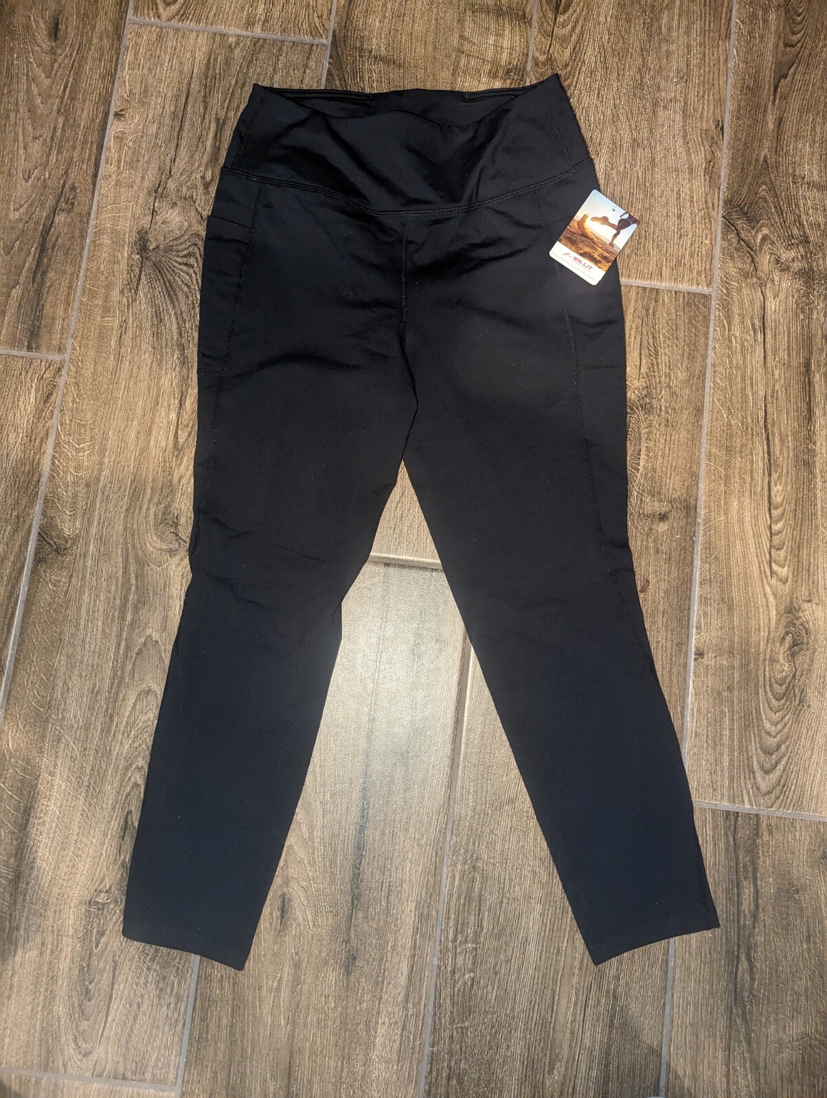 Men's Willit Black Yoga Workout Leggings Stretch Joggers Pants Size S