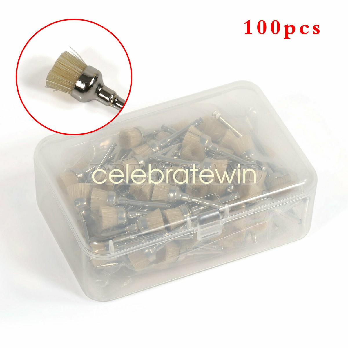 100 Brosses à Polir Dentaires Jetables Nylon à Plat - Pour Prothèse, Orthodontie