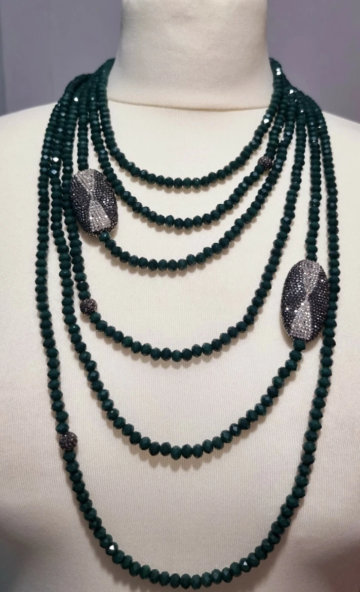 Dark green shop necklace