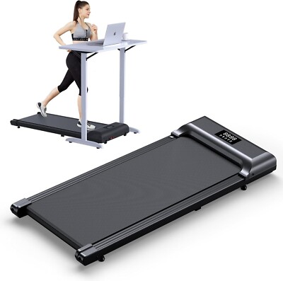 Compact Walking Pad with Remote Control & LED Display - 320lbs Weight Capacity