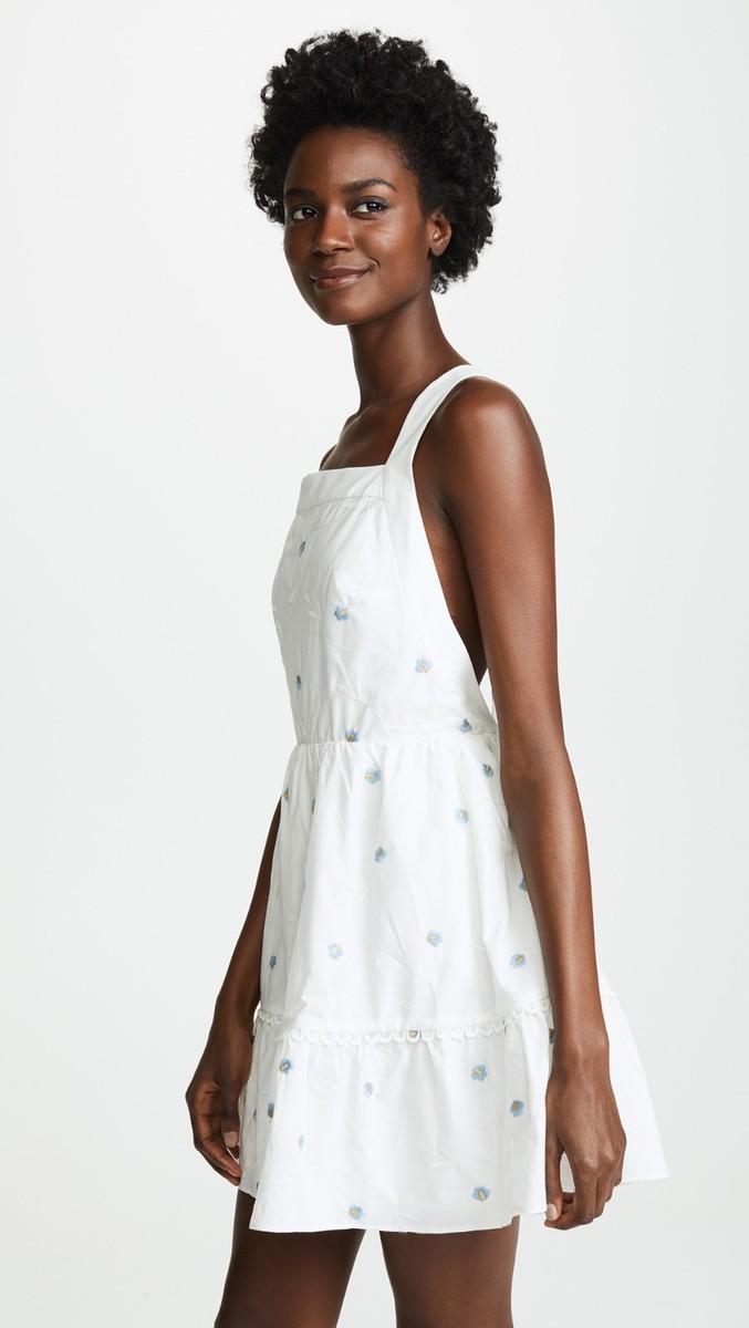Robe Mini Stevie May Delirium Apron - Imprimé Floral Blanc, Dos Nu, Taille S, Neuve Sans étiquette