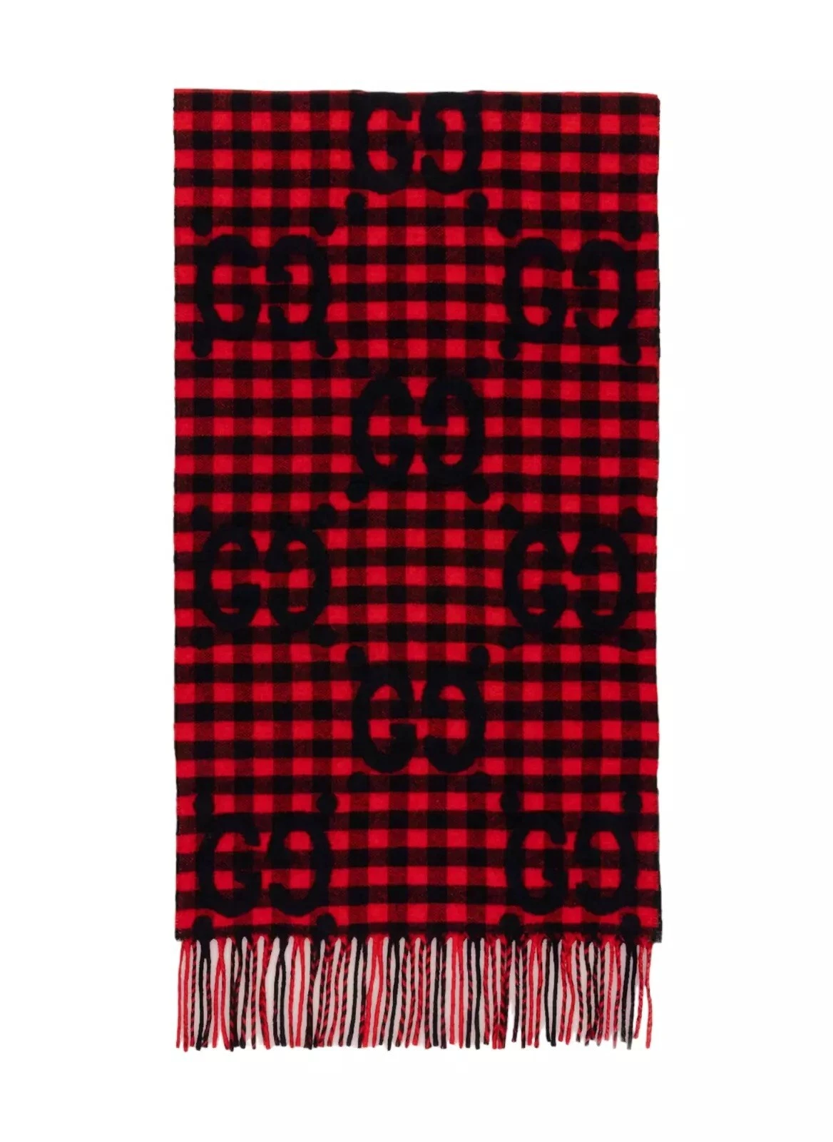 Foulard GUCCI 644365 unisexe 35x240 cm laine couleur:6468 rouge/bleu