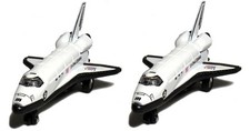 2 x Space Shuttle NASA Replica diecast toy model Pull back and go action 5" long