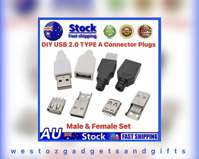 Oiyagai Lot De 10 Connecteurs USB 2,54 Mm 4 Broches Mâles