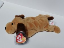 Ty Beanie Babies BONES the Dog with DAISY Tush Tag ONE OF A KIND NAME ERROR NWT