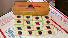 Vintage Complete Set Lucky Seven Pearl Rice Domino in Wooden Box
