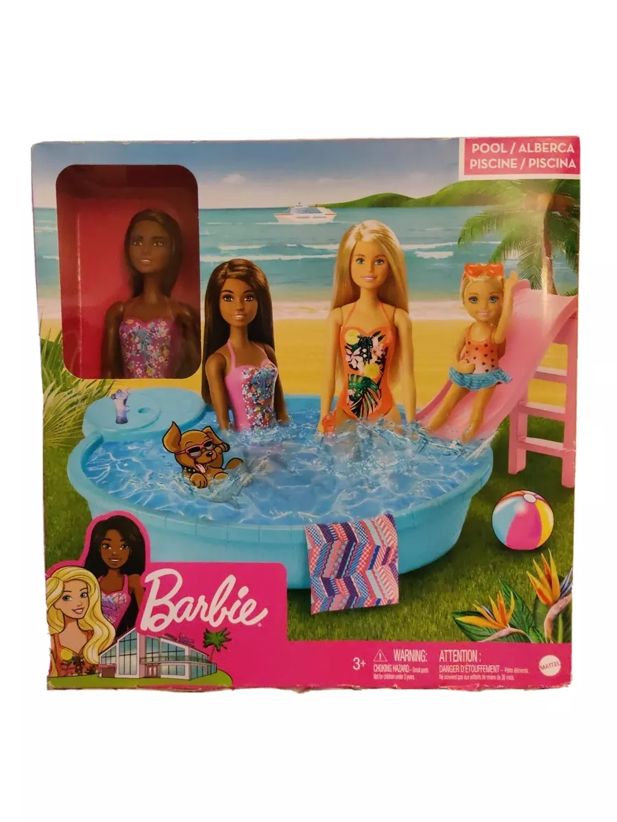 Barbie Estate with Brunette Barbie Doll Pool Slide Accessories