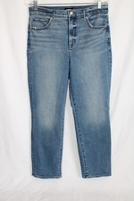 Express Straight Ankle High Rise Zipper Fly Jeans Size 10L 32x28 Women Stretch