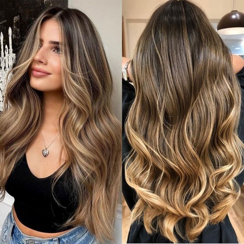 Parrucche sintetiche frontali Body Wave Highlight Cenere Biondo Cenere Pizzo Pre Spuffate Lunghe Ondulate - Foto 29 di 34