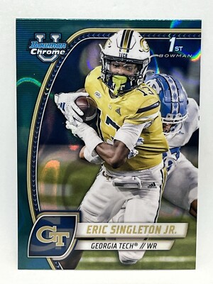 Eric Singleton Jr. 2024 Bowman Chrome U Football 1st Teal Lava Georgia Tech #71