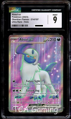CGC 9 MINT Absol Ex 214/197 FULL ART HOLO Obsidian Flames CGC 9 MINT Absol Ex 214/197 FULL ART HOLO Obsidian Flames