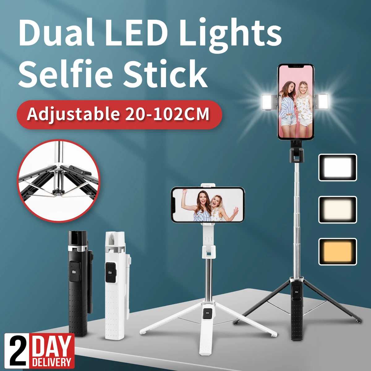 Selfie stick with sale light