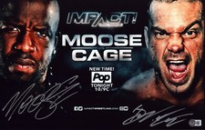Brian Cage & Moose Signed 11x17 Photo BAS COA ROH TNA Impact Wrestling Autograph
