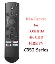 Replace Remote for TOSHIBA 4K UHD SMART FIRE TV C350 Series 43/50/55/65/75C350KU