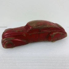 Vintage Toy Car Sun Rubber Co Patent 2035081 Red Sedan Sunruco Hard 1930-1940