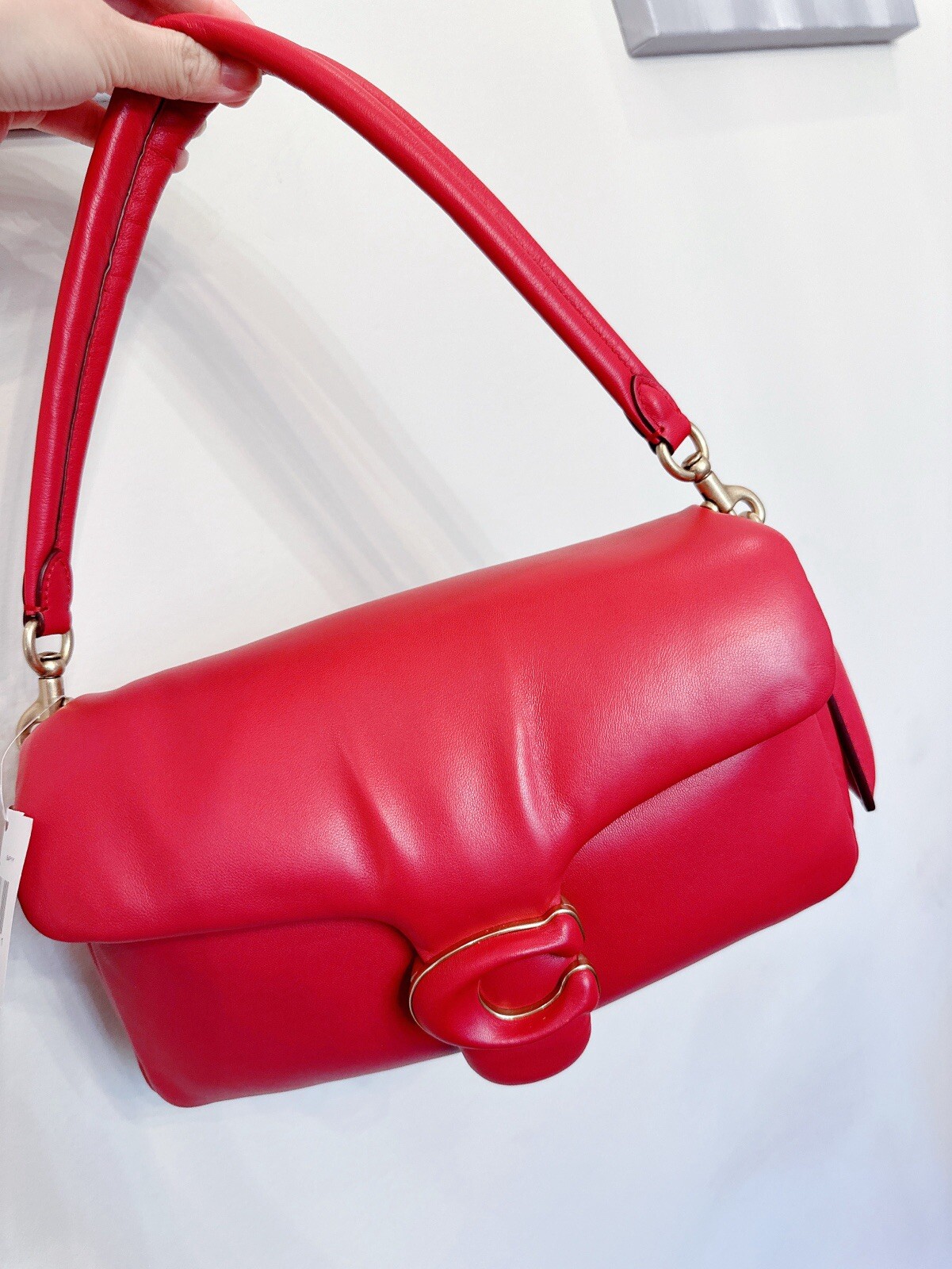 COACH Pillow Tabby 26 Red Apple Leather Top Handle C0772 image 5