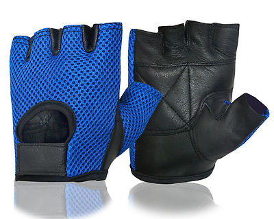 GEWICHTHEBEN GEPOLSTERTE MESH LEDER HANDSCHUHE FITNESS TRAINING RADFAHREN FAHRRAD FAHRRAD