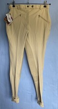 New PHOENIX Beige Jodhpurs With Faux Suede Full Seat Ladies 26 Reg