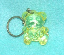 Vintage Teddy Bear Key Chain in Yellow Acrylic