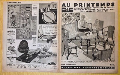 Modekatalog ''AU PRINTEMPS'' Paris, Möbel, Porzellan, Bettwäsche... April 1931