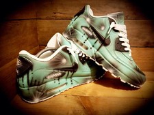 Nike Air Max 90/Custom Painted/Aqua-White/Essential/ID/Force 1/Mens/Womens