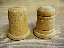 2 Different HANDRAFTED WOODEN THIMBLES