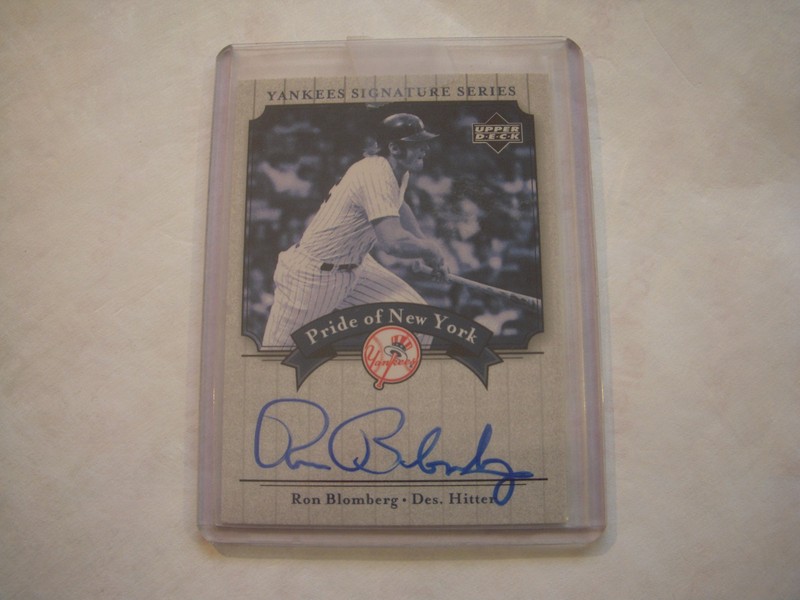 RON BLOMBERG 2003 UD YANKEES SIGNATURE SERIES AUTOGRAPH CARD !!!