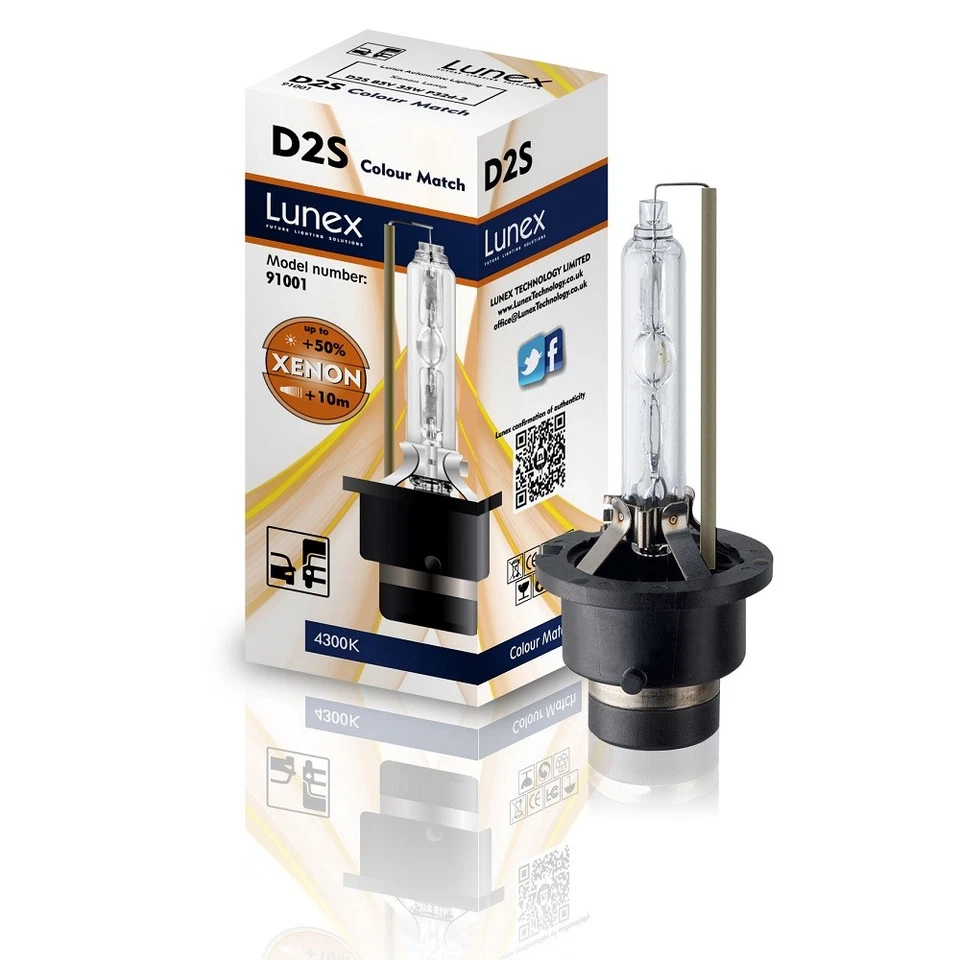 D2S Genuine LUNEX XENON BULBS REPLACEMENT FOR PHILIPS , GE OR OSRAM 4300K SET - Image 2 of 2