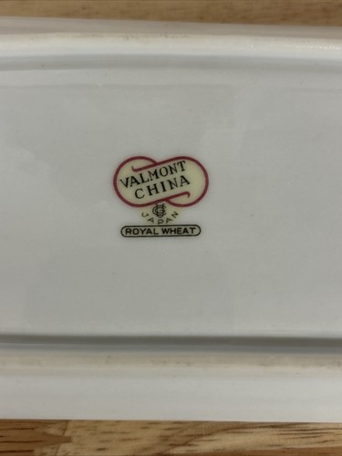 Valmont China ROYAL WHEAT Covered Butter Dish w/ Platinum Edge - Picture 5 of 5