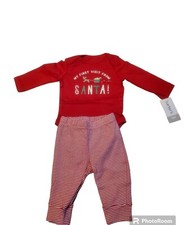 Carter's My First Visit from Santa Bodysuit and Pants with Reindeer Set 3 Months