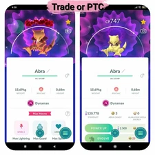 Pokemon *** Shiny Dynamax Abra ***Tr'ade 20k or P'T.C (Pls read description )